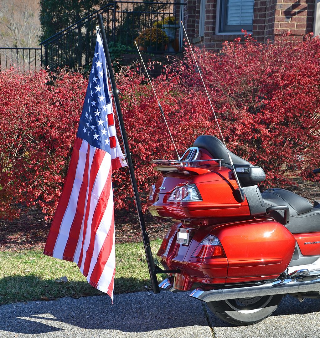 Flag holder for trailer hitch GL1800Riders